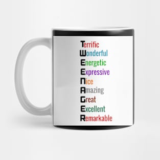 Tweenager:  Terrific Thoughtful T-Shirts for Preteens Mug